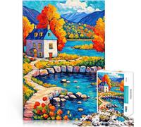 for Adults 1000 Piece Puzzle Home River Nature Art Made of cardboard,Suitable for people aged 14 and above family fun games A work of art。size:26x38cm/10.24x14.96inch