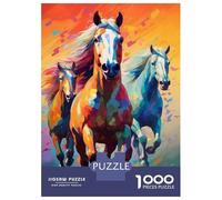 for Adults 1000 Piece Puzzle Horse Geometric Art Puzzles for Adults Hands-on Game Staycation Kill Time Unique Gifts for Birthday And Christmas 52x38cm/1000pcs