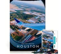 for Adults 1000 Piece Puzzle Houston Skyview Sharp Cut Art Smart Challenge Fun Idle Time Game Christmas Wall Decor (50x75cm)