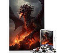 for Adults 1000 Piece Puzzle Huge Dragon From Hell Puzzle For Teenagers Stress Reliever Difficult And Challenge Toy Intellectual Game (38x26cm)