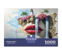 for Adults 1000 Piece Puzzle Island with Lighthouse 3D Wall Art Jigsaw Puzzle Toy Wall Decor A Work of Art Unique Gifts for Birthday And Christmas 70x50cm/1000pcs