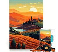 for Adults 1000 Piece Puzzle Italy Tuscany Hills Italia Sharp Cut Art Smart Challenge Fun Idle Time Game Christmas Wall Decor (50x75cm)