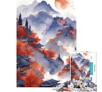 for Adults 1000 Piece Puzzle Japanese Landscape Nature Impossible Game for Educational Game Challenge Toy Funny Gifts Enhance Memory (Size 50x75cm)