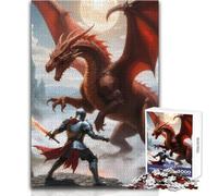for Adults 1000 Piece Puzzle Knight Vs The Dragon Toys Educational Games Home Decoration Gift For Birthdays Size 38x52cm