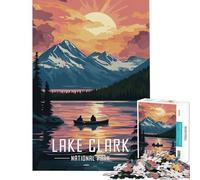 for Adults 1000 Piece Puzzle Lake Clark National Park Poster Help The Brain Exercise Staycation Kill Time Family Games for And 14 Years And over (38x52cm)