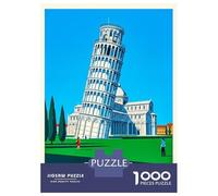 for Adults 1000 Piece Puzzle Leaning Tower of Pisa Travel Puzzles for Adults Brain Teaser Game Perfect Decoration Difficult And Challenge 70x50cm/1000pcs