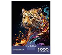for Adults 1000 Piece Puzzle Leopard in Abstract Art Adult Jigsaw Puzzle Anti-Stress Toys But Fun And Humorous for Is Ideal As A Gift 38x26cm/1000pcs