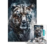 for Adults 1000 Piece Puzzle Leopard Portrait Painting Difficult And Challenge Learning Educational Hands-on Game for 14+ Puzzle Game Offered (50x75cm)