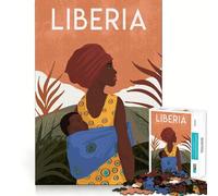for Adults 1000 Piece Puzzle Liberia Africa Sharp Cut Art Smart Challenge Fun Idle Time Game Christmas Wall Decor (38x52cm)