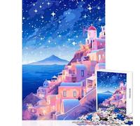 for Adults 1000 Piece Puzzle Lofi Greece Santorini Art Puzzle For Teenagers Stress Reliever Difficult And Challenge Toy Intellectual Game (38x52cm)