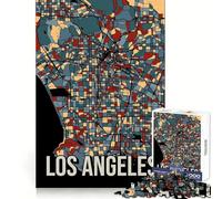 for Adults 1000 Piece Puzzle Los Angeles Earthtone Map Precise Joint Play Smart Brain Toy Free Time Game Birthday Mind Gift (38x52cm)