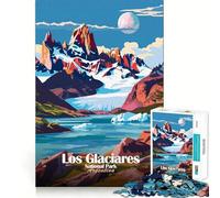 for Adults 1000 Piece Puzzle Los Glaciares National Park Argentina Poster Sharp Cut Art Smart Challenge Fun Idle Time Game Christmas Wall Decor (50x75cm)