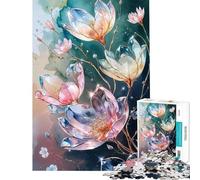 for Adults 1000 Piece Puzzle Luminous Crystal Flowers Help The Brain Exercise Staycation Kill Time Family Games for And 14 Years And over (50x75cm)