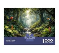 for Adults 1000 Piece Puzzle Lush Tropical Rainforest with Birds Jigsaw Anti-Stress Toys Presents for Women Unique Gifts for Birthday And Christmas 70x50cm/1000pcs