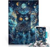 for Adults 1000 Piece Puzzle Magic Cat~ Made of wood,Suitable for people aged 14 and above Family Fun Family Games Christmas Birthday Gifts 。size:50x75cm/14.96x20.47inch