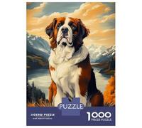 for Adults 1000 Piece Puzzle Majestic Saint Bernard in Mountain Landscape Puzzles for Adults Brain Teaser Game Perfect Decoration Difficult And Challenge 38x26cm/1000pcs