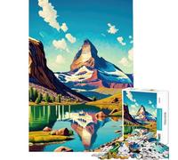 for Adults 1000 Piece Puzzle Matterhorn Morning Bliss Help The Brain Exercise Staycation Kill Time Family Games for And 14 Years And over (50x75cm)