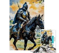 for Adults 1000 Piece Puzzle Medieval Knight on Horseback Challenging To Complete Family Activities Educational Games for Age 14+ Game (38x52cm)