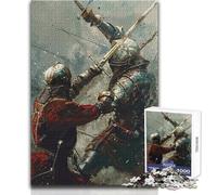 for Adults 1000 Piece Puzzle Medieval Sword Fight For Family Fun Funny Gift for And from 14 Years And over (size 38x52cm)