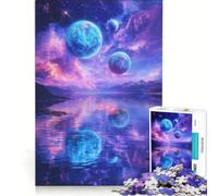 for Adults 1000 Piece Puzzle Moons Celestial Lake Educational Games Difficult And Challenge for Is Ideal As A Gift 38x26cm