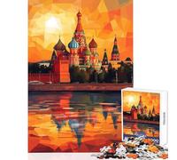 for Adults 1000 Piece Puzzle Moscow Sunset Reflections Practical Game for The Whole Family Toy Wall Decor Train Your Brain And Hands (38x26cm)