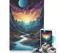 for Adults 1000 Piece Puzzle Mountains And Planets Educational Games Difficult And Challenge for Is Ideal As A Gift 38x26cm
