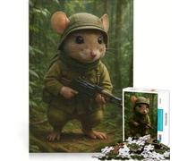for Adults 1000 Piece Puzzle Mouse Soldier in Jungle Educational Games Difficult And Challenge for Is Ideal As A Gift 50x75cm