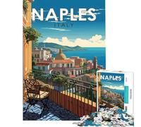 for Adults 1000 Piece Puzzle Naples Italy Difficult And Challenge Learning Educational Hands-on Game for 14+ Puzzle Game Offered (38x52cm)