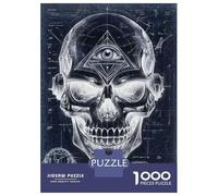 for Adults 1000 Piece Puzzle Negative Minds Eye Skull Jigsaws for Adults Toy Wall Decor Enhance Memory Unique Gifts for Birthday And Christmas 38x26cm/1000pcs