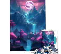 for Adults 1000 Piece Puzzle Neon Cherry Blossom Oasis Fun at Home Activities, Precision Cutting Practical Game Suitable for Ages 14 And Up (38X26CM)