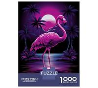 for Adults 1000 Piece Puzzle Neon Flamingo Puzzles for Adults Hands-on Game Staycation Kill Time Unique Gifts for Birthday And Christmas 38x26cm/1000pcs