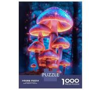for Adults 1000 Piece Puzzle Neon Magic Mushrooms Jigsaws for Adults Toy Wall Decor Enhance Memory Unique Gifts for Birthday And Christmas 38x26cm/1000pcs