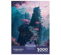 for Adults 1000 Piece Puzzle Neon Sakura Cityscape Jigsaws for Adults Toy Wall Decor Enhance Memory Unique Gifts for Birthday And Christmas 38x26cm/1000pcs