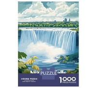 for Adults 1000 Piece Puzzle Niagara Falls Canada USA Illustration Puzzles for Adults Brain Teaser Game Perfect Decoration Difficult And Challenge 70x50cm/1000pcs