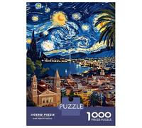 for Adults 1000 Piece Puzzle Nice, France, Starry Night Inspired Art Puzzles for Adults Hands-on Game Staycation Kill Time Unique Gifts for Birthday And Christmas 52x38cm/1000pcs