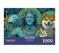 for Adults 1000 Piece Puzzle Oceanic Deity with Trident And Shiba Inu Puzzles for Adults Hands-on Game Staycation Kill Time Unique Gifts for Birthday And Christmas 52x38cm/1000pcs