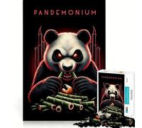 for Adults 1000 Piece Puzzle Panda Pandemonium Sharp Cut Art Smart Challenge Fun Idle Time Game Christmas Wall Decor (38x26cm)
