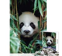for Adults 1000 Piece Puzzle Panda Peering through Bamboo Forest Educational Toy Birthday Gift for Educational Game Decompressing Intellectual Size 50x75cm