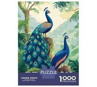 for Adults 1000 Piece Puzzle Peacock Illustration Teenager Puzzles Relax Games Improve Memory Unique Gifts for Birthday And Christmas 52x38cm/1000pcs
