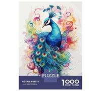 for Adults 1000 Piece Puzzle Peacock Watercolor Jigsaws for Adults Toy Wall Decor Enhance Memory Unique Gifts for Birthday And Christmas 38x26cm/1000pcs