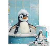 for Adults 1000 Piece Puzzle Penguin Bath Time Toy Intellectual Game Brain Teaser Game Analysis And Logic Great Gifts And Toys (Size 38x52cm)