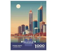 for Adults 1000 Piece Puzzle Perth Australia Skyline Puzzles for Adults Brain Teaser Game Perfect Decoration Difficult And Challenge 52x38cm/1000pcs
