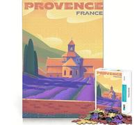 for Adults 1000 Piece Puzzle Provence Lavender Fields Sharp Cut Art Smart Challenge Fun Idle Time Game Christmas Wall Decor (38x52cm)