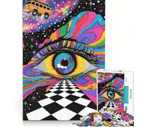 for Adults 1000 Piece Puzzle Psychedelic Eye Black And White Educational Games Difficult And Challenge for Is Ideal As A Gift 38x26cm