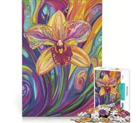 for Adults 1000 Piece Puzzle Psychedelic Orchid Educational Games Difficult And Challenge for Is Ideal As A Gift 50x75cm