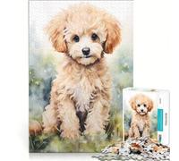 for Adults 1000 Piece Puzzle Puppy Poodle in Watercolor Educational Games Difficult And Challenge for Is Ideal As A Gift 38x52cm