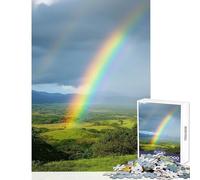 for Adults 1000 Piece Puzzle Rainbow Over Lush Valley Puzzle For Teenagers Staycation Kill Time Fun Activities at Home Unique Challenge Game (38x52cm)