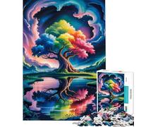 for Adults 1000 Piece Puzzle Rainbow Tree Reflection in Water Difficult And Challenge Learning Educational Hands-on Game for 14+ Puzzle Game Offered (38x26cm)
