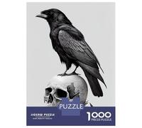 for Adults 1000 Piece Puzzle Raven Skulls Puzzles for Adults Brain Teaser Game Perfect Decoration Difficult And Challenge 38x26cm/1000pcs