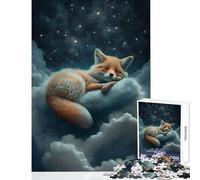 for Adults 1000 Piece Puzzle Red Fox Dreaming Home Decoration Toys Gifts for Women Men Impossible Game with Fully Interlocking Randomly Shaped Pieces Size 50x75cm